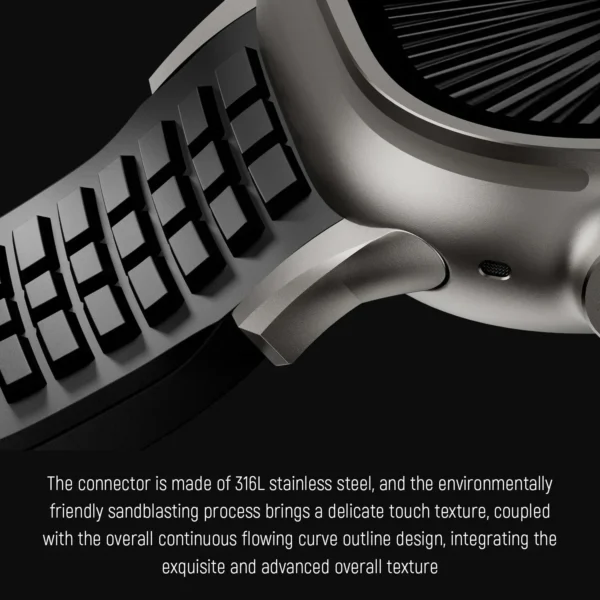 FKM Rubber Band for Apple Watch 46mm 45mm 44mm 42mm Sports Strap for Iwatch Ultra 2 1 49mm Series 10 9 8 7 Se 6 5 4 Bracelet