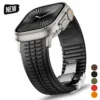 FKM Rubber Band for Apple Watch 46mm 45mm 44mm 42mm Sports Strap for Iwatch Ultra 2 1 49mm Series 10 9 8 7 Se 6 5 4 Bracelet