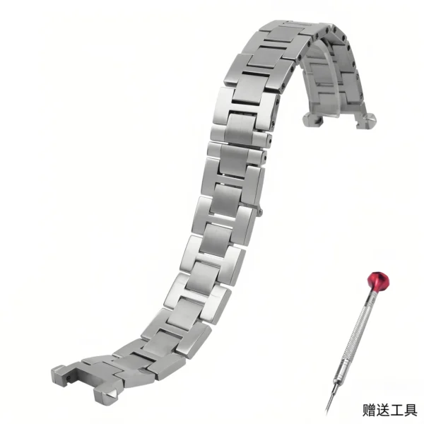 New stainless steel watchband for Cartier quick release watch strap with steel strap for men women PASHA series notch bracelet