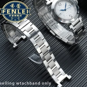 New stainless steel watchband for Cartier quick release watch strap with steel strap for men women PASHA series notch bracelet
