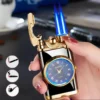 Windproof Inflatable Lighter Watch Cigar Lighter Outdoor Jet Double Tube Men's Small Tool Cigarette Accessories Torch Lighter