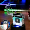 New Double Arc Waterproof Rechargeable Lighter Transparent Shell with Quartz Watch Lighter Cigarette Accessories Gift Wholesale